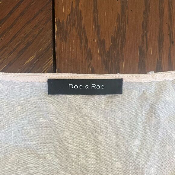 Doe & Rae peachy pink Swiss dot ruffle blouse - Picture 5 of 13